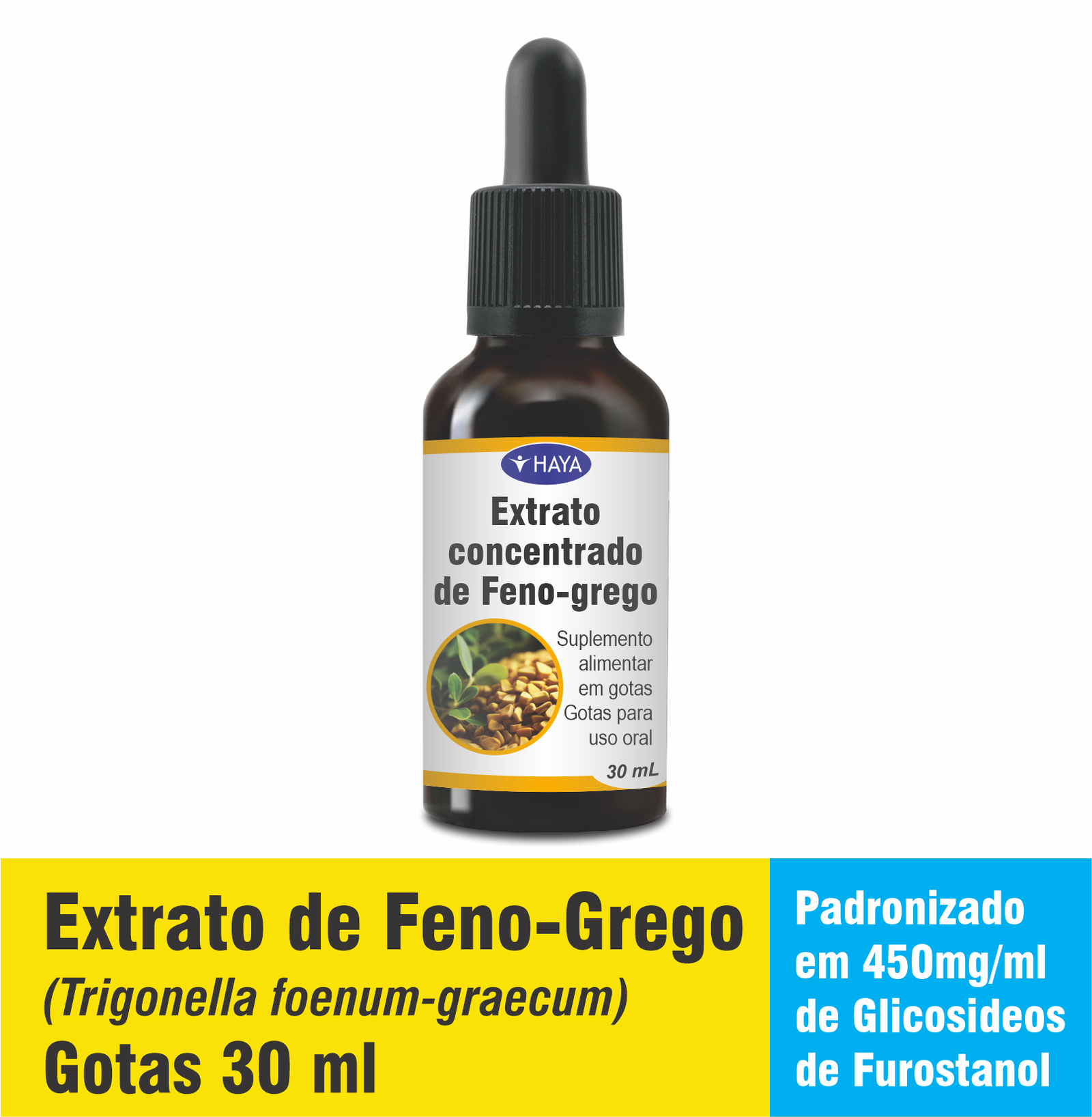 Extrato concentrado de Feno-Grego 450 mg/ml - Gotas 30 ml