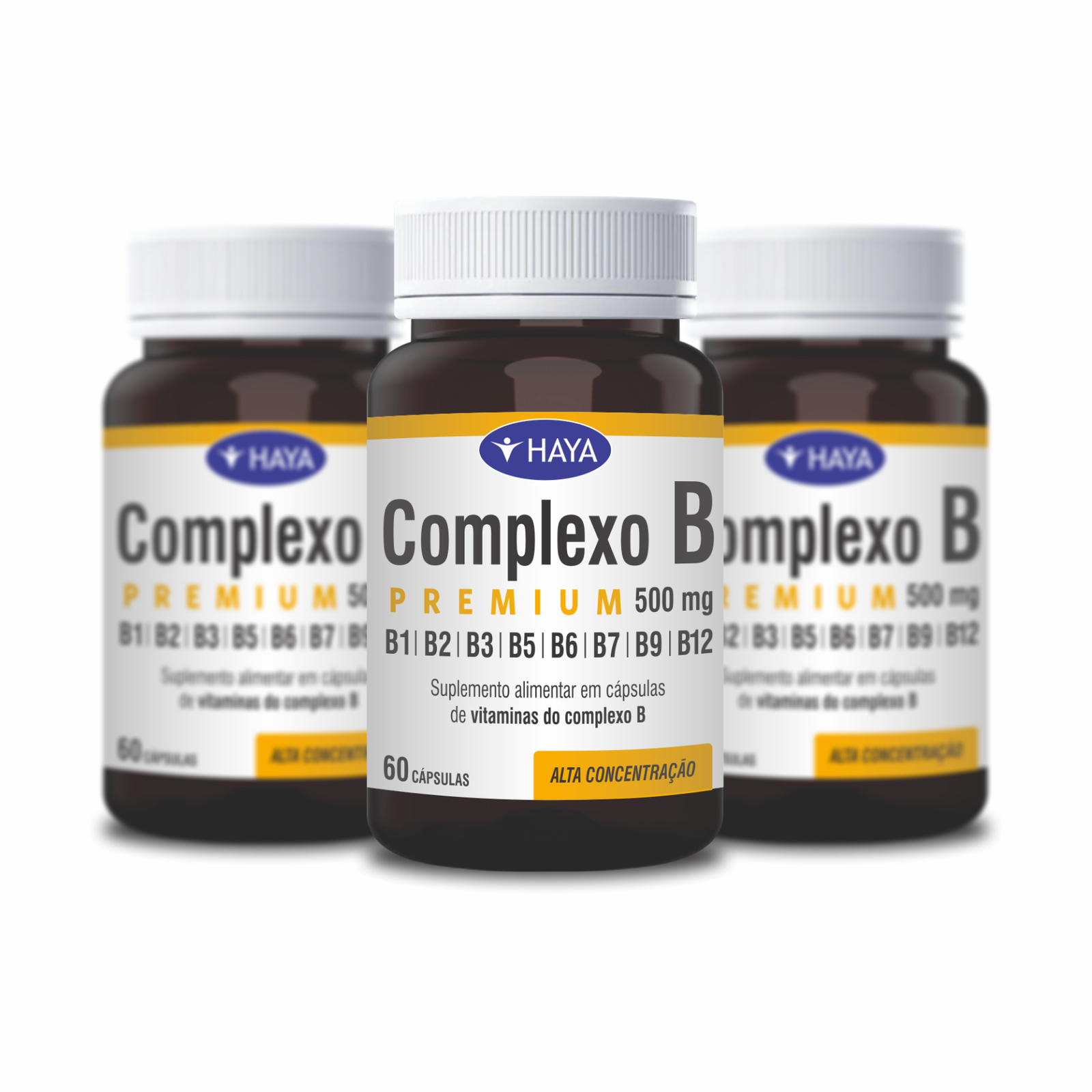 Kit com 3 unidades - Complexo B Premium - 60 Cápsulas