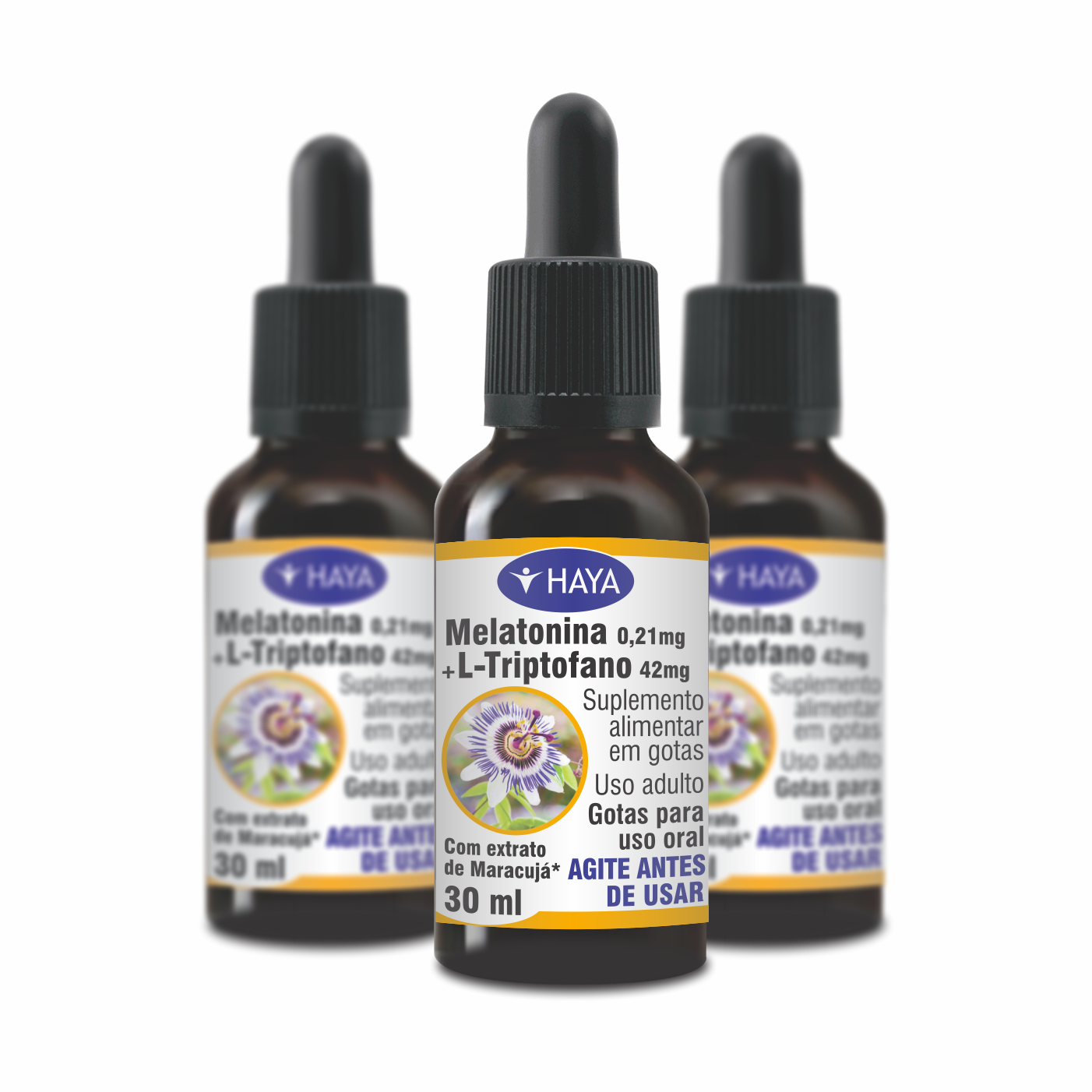 Kit com 3 unidades - Melatonina+ L-Triptofano - Gotas 30 ml