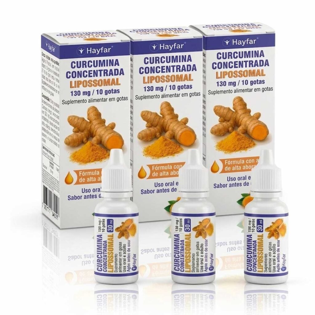 Kit com 3 unidades - Curcumina Lipossomal - Gotas 30 ml