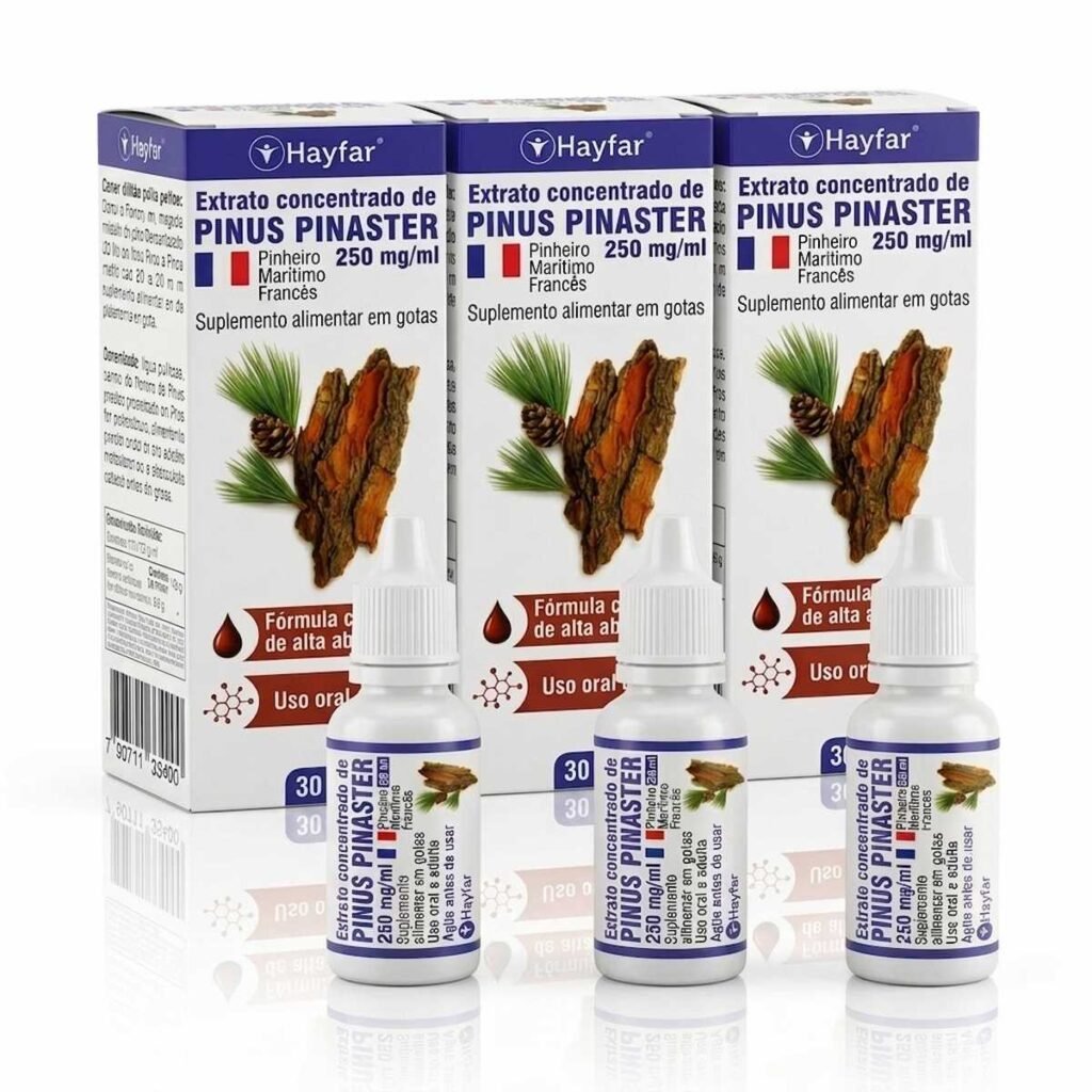 Kit com 3 unidades - Extrato de Pinus pinaster - Gotas 30 ml