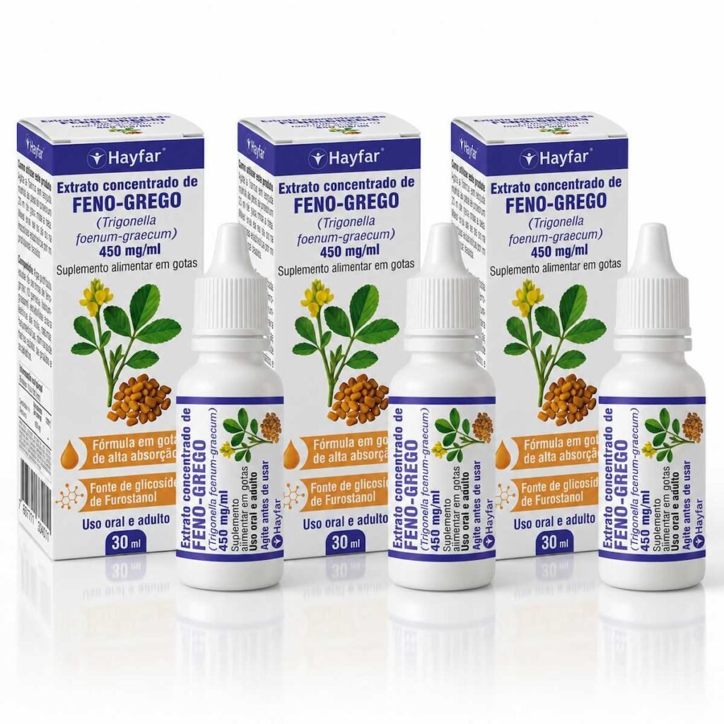 Kit com 3 unidades - Extrato de Feno-Grego - Gotas 30 ml