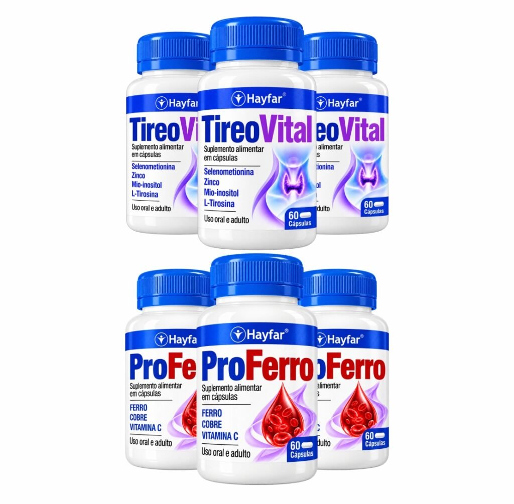 Kit com 6 un - TireoVital + ProFerro - 60 Cápsulas